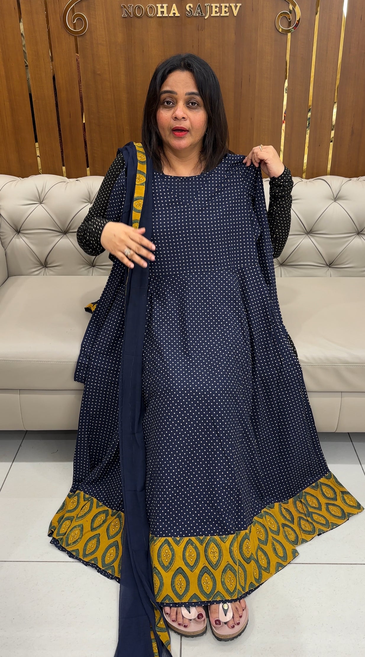 IHA'S IN-HOUSE PRINTED ANARKALI TOPS AND DUPATTA - IHA 26803