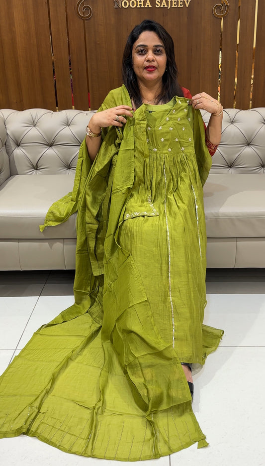 MALAI CHANDERI TOP, BOTTOM AND DUPATTA - IHA 24517