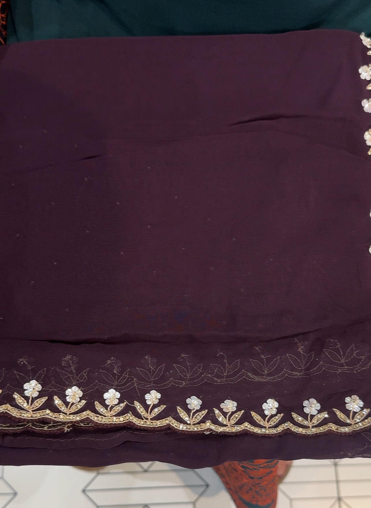 HANDWORKED GEORGETTE SAREES - IHA 26250
