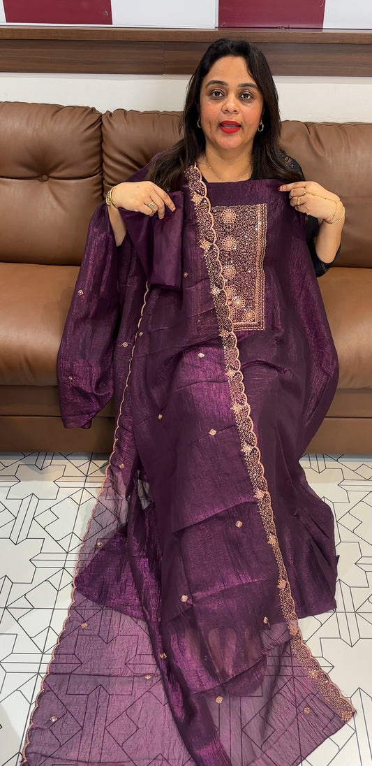CHIFFON UNSTITCHED SALWAR SUITS - IHA 24671