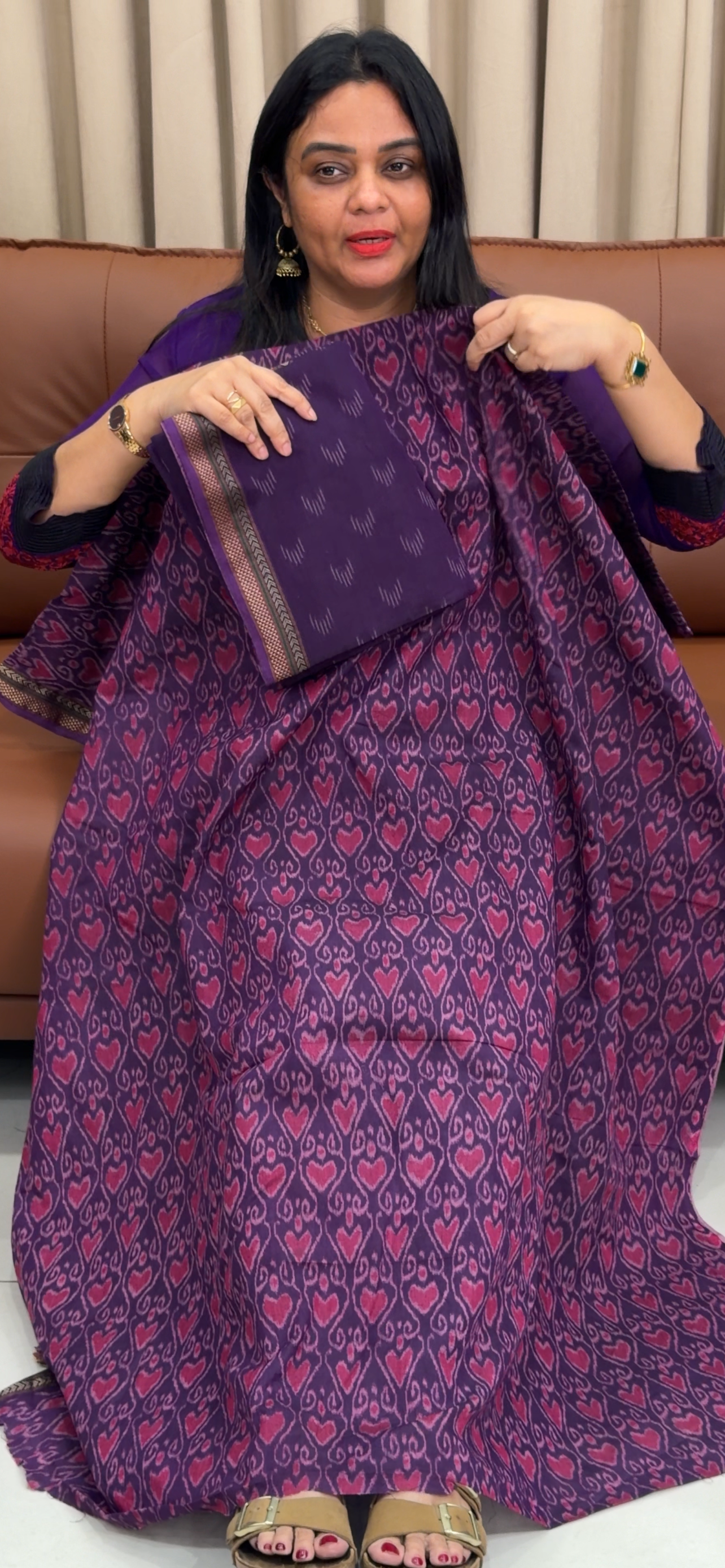 HANDLOOM COTTON UNSTITCHED SALWAR SUITS - IHA 33683
