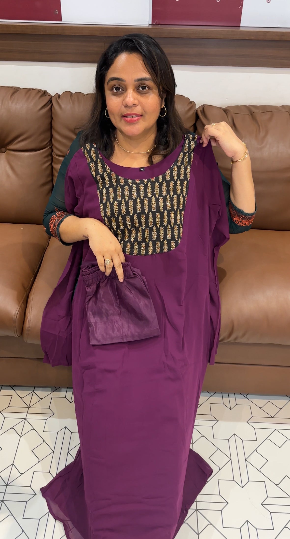 FAUX GEORGETTE TOP AND BOTTOM - IHA 26263