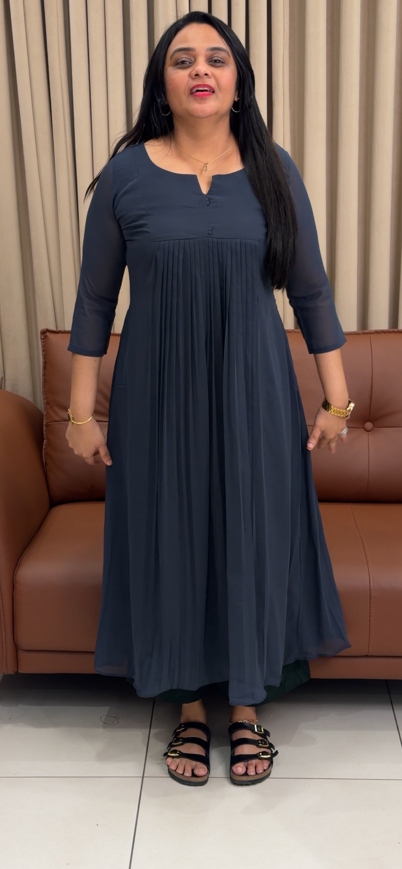 IHA'S IN-HOUSE GEORGETTE TUNIC TOPS - IHA 34780