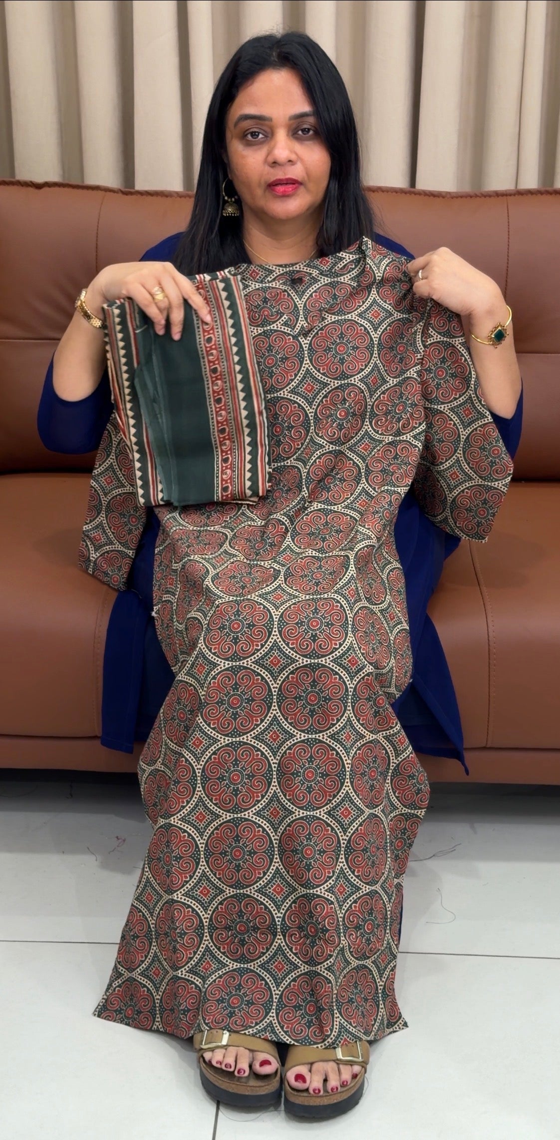 PRINTED COTTON TOP,BOTTOM AND DUPATTA - IHA 33631