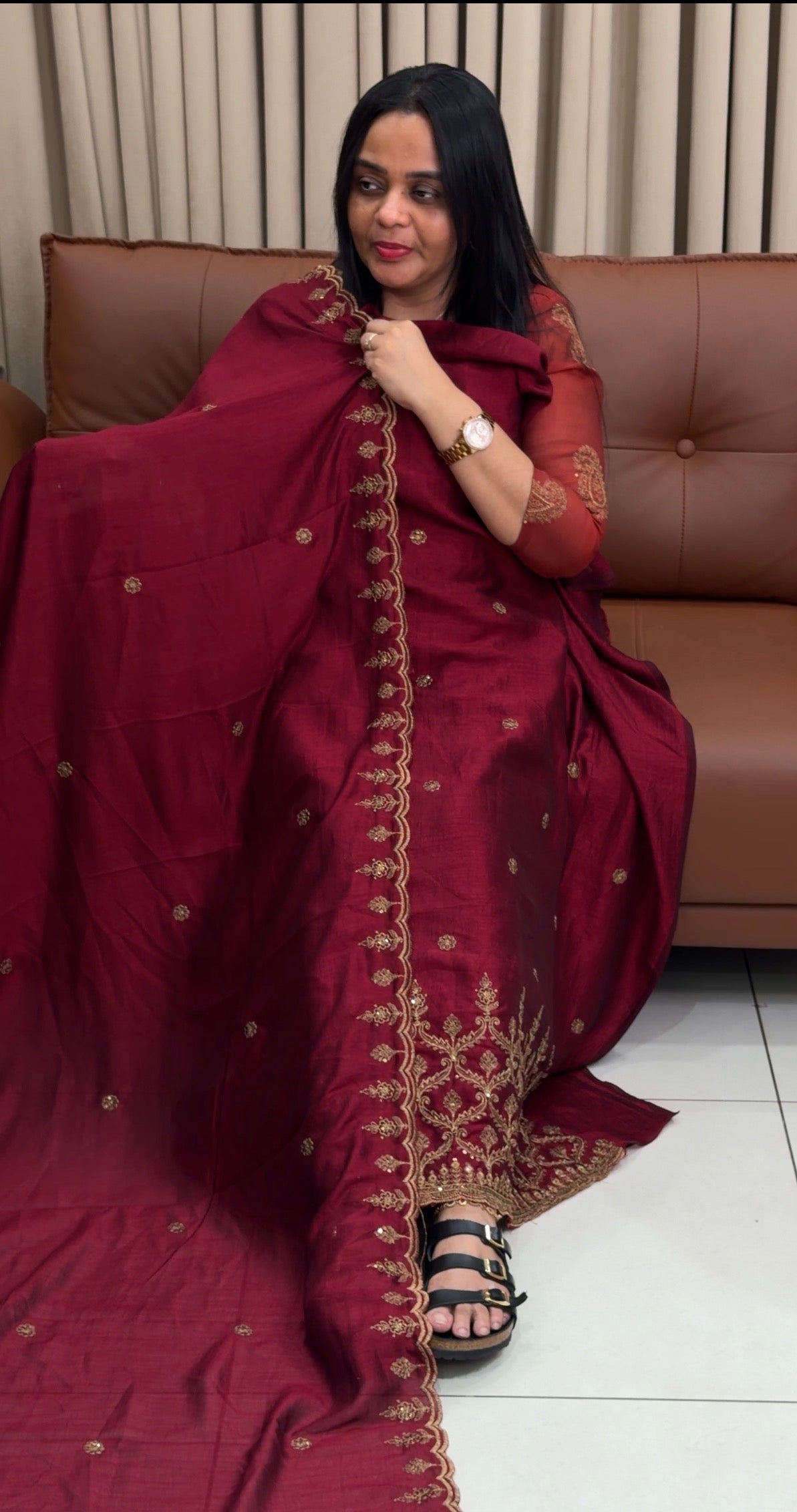 SEMI RAW SILK UNSTITCHED SALWAR SUITS - IHA 34703