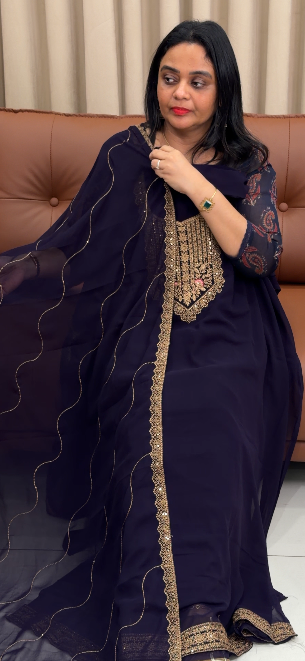 FAUX GEORGETTE UNSTITCHED SALWAR SUITS - IHA 33576