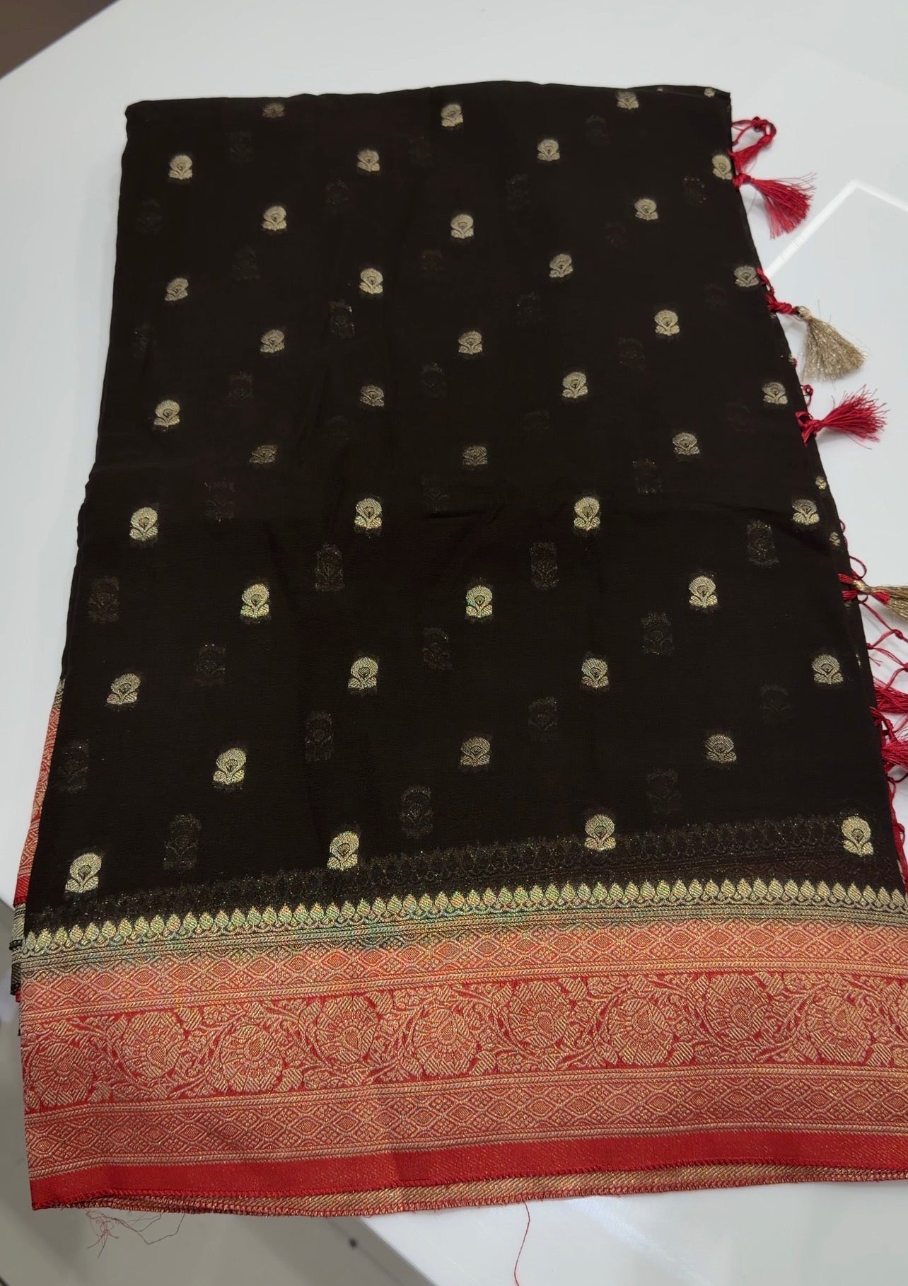 GEORGETTE BANARASI SAREES - IHA 34006