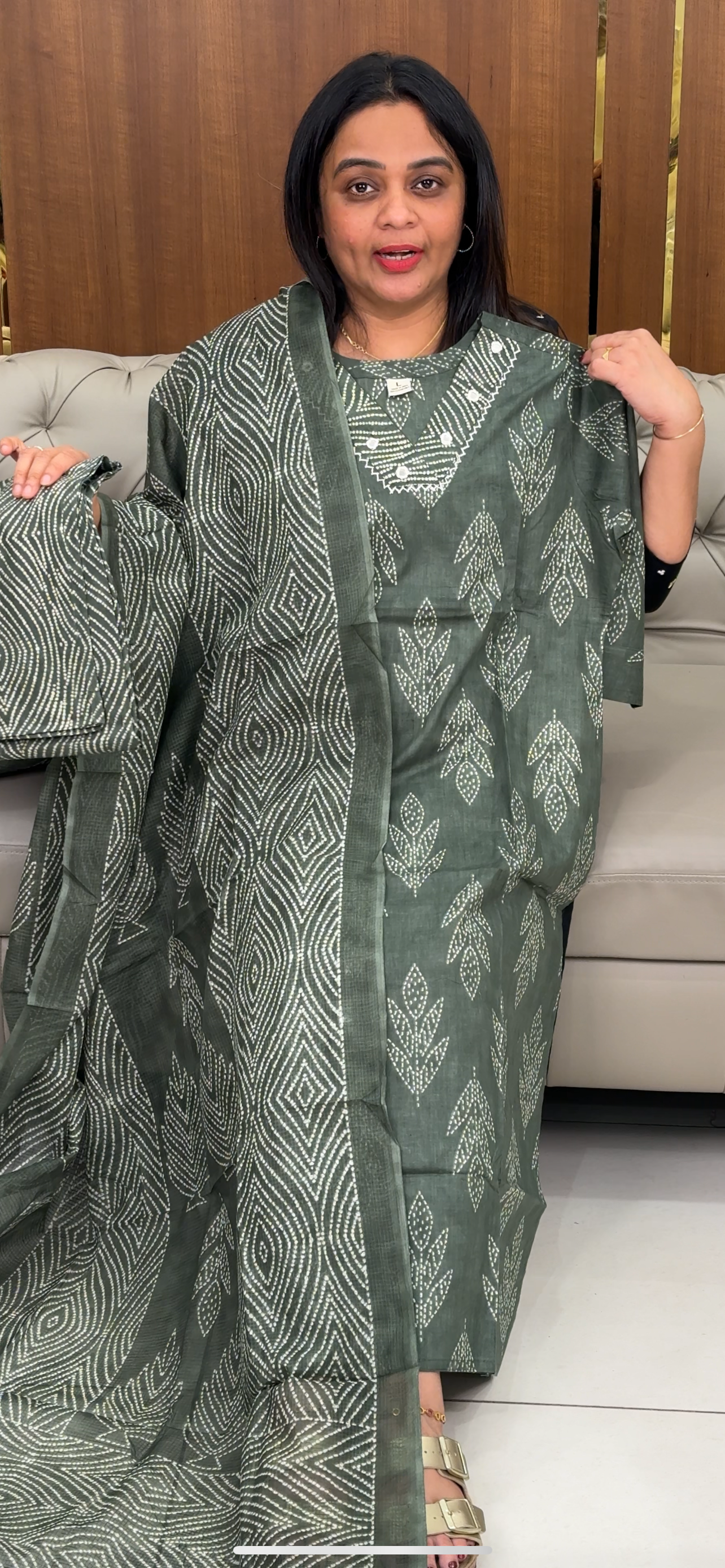 COTTON LONG TOP, BOTTOM AND DUPATTA - IHA 29754