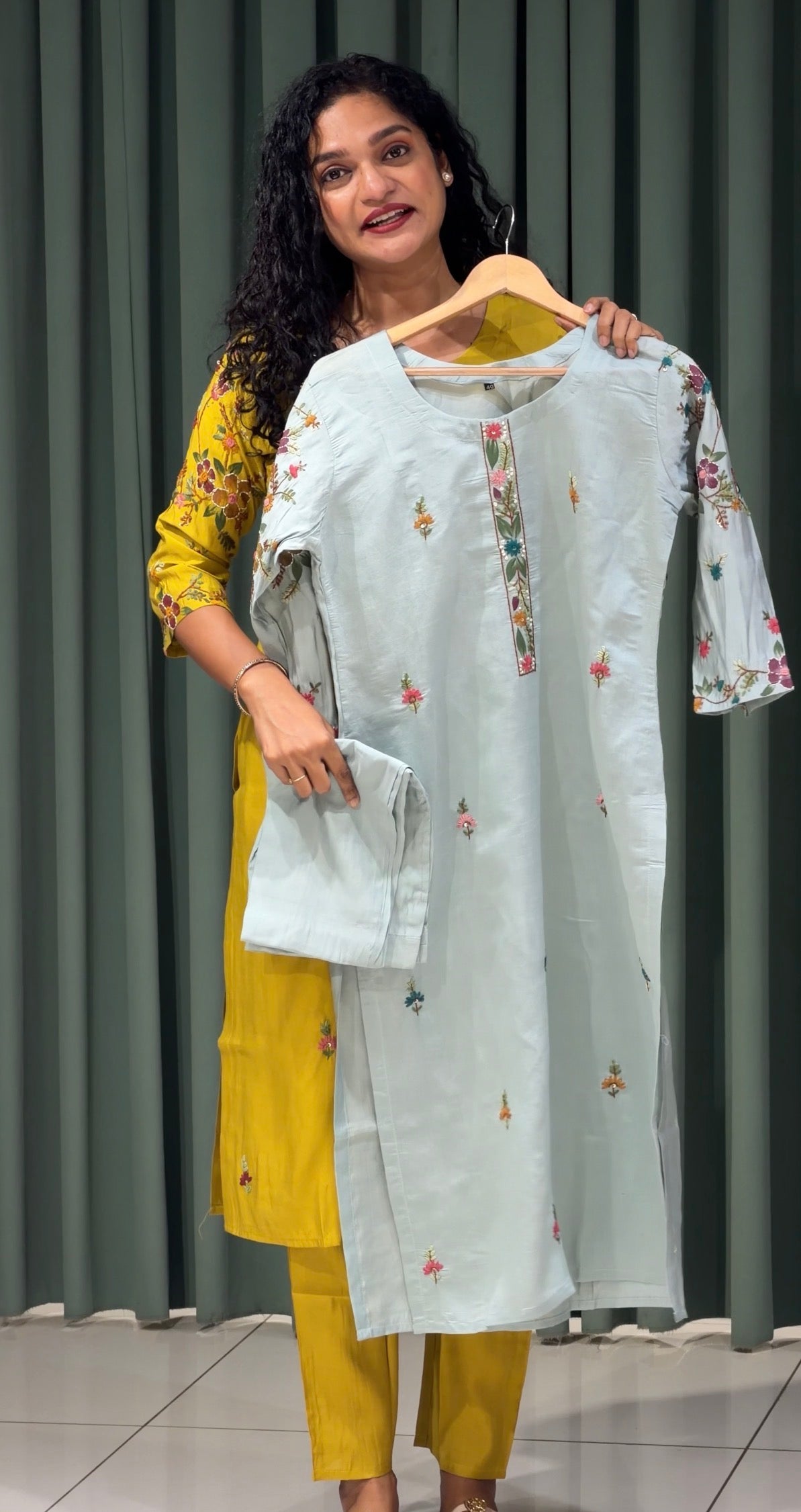 MALAI CHANDERI TOP AND BOTTOM  - IHA 36005