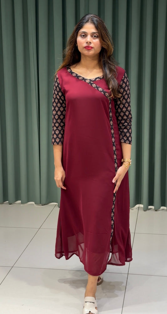 FAUX GEORGETTE ALINE TOPS - IHA 36017
