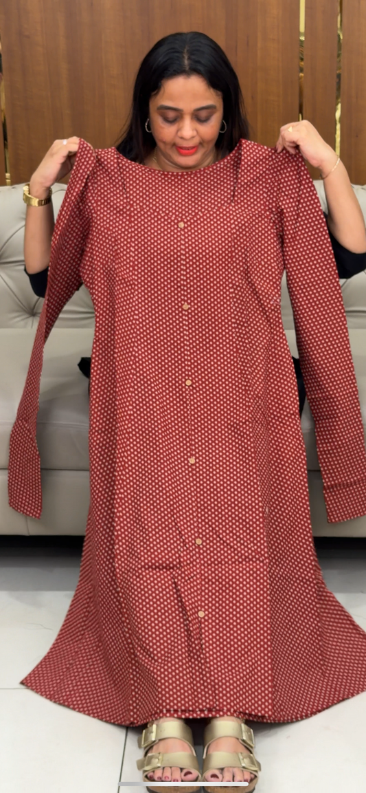 IHA'S IN-HOUSE COTTON LONG ALINE TOPS - IHA 29797