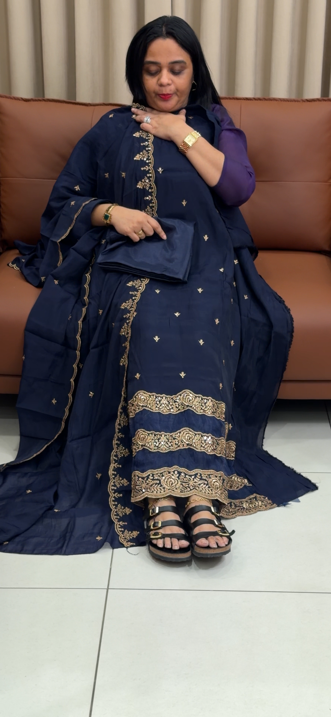 MALAI CHANDERI UNSTITCHED SALWAR SUITS - IHA 35289