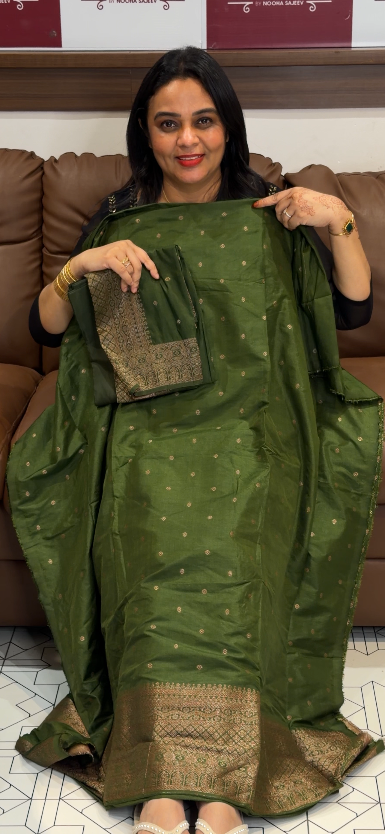 SEMI BANARASI UNSTITCHED SALWEAR SUITS -  IHA 33106