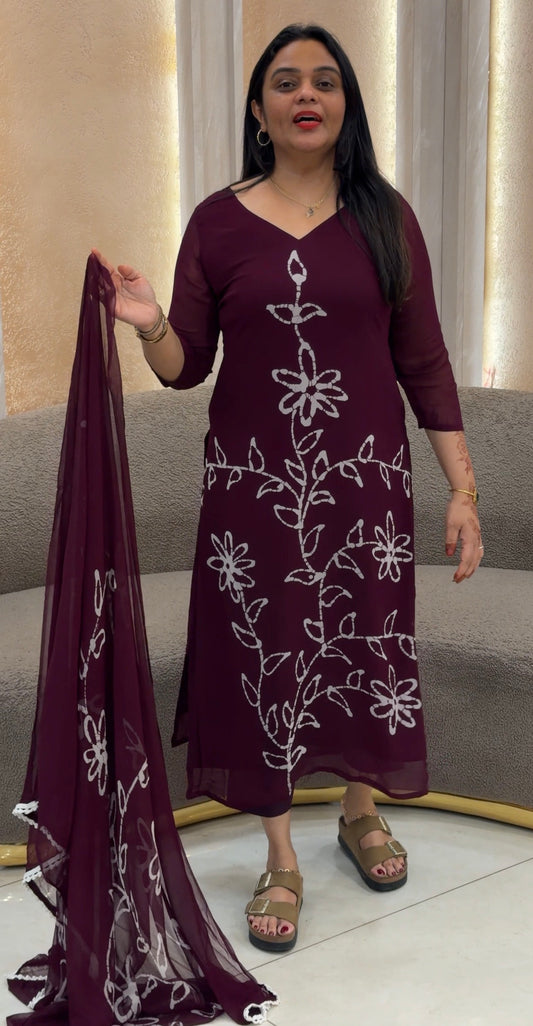 BATIK PRINTED UNSTITCHED SALWAR SUITS - IHA 33054