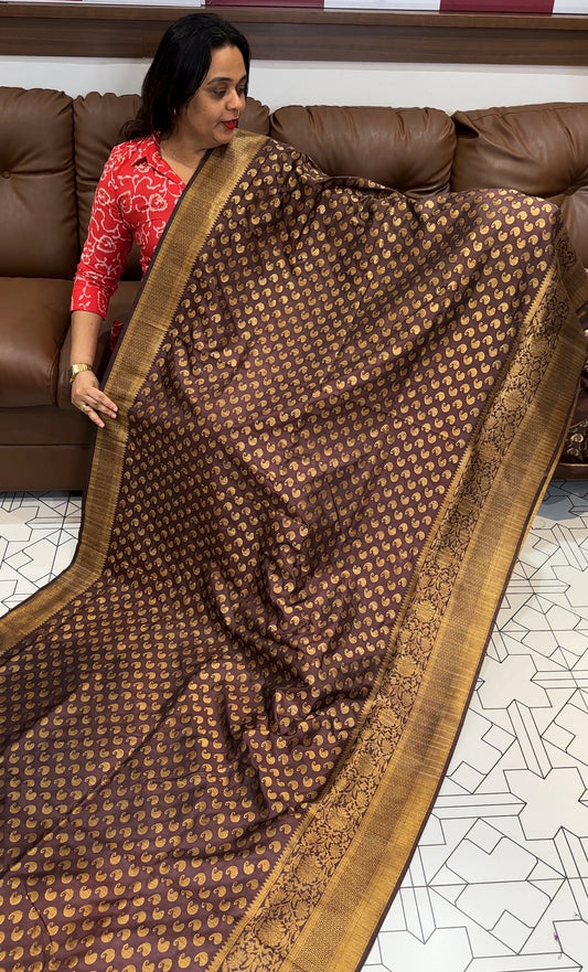 SEMI BANARASI SAREES - IHA 17647