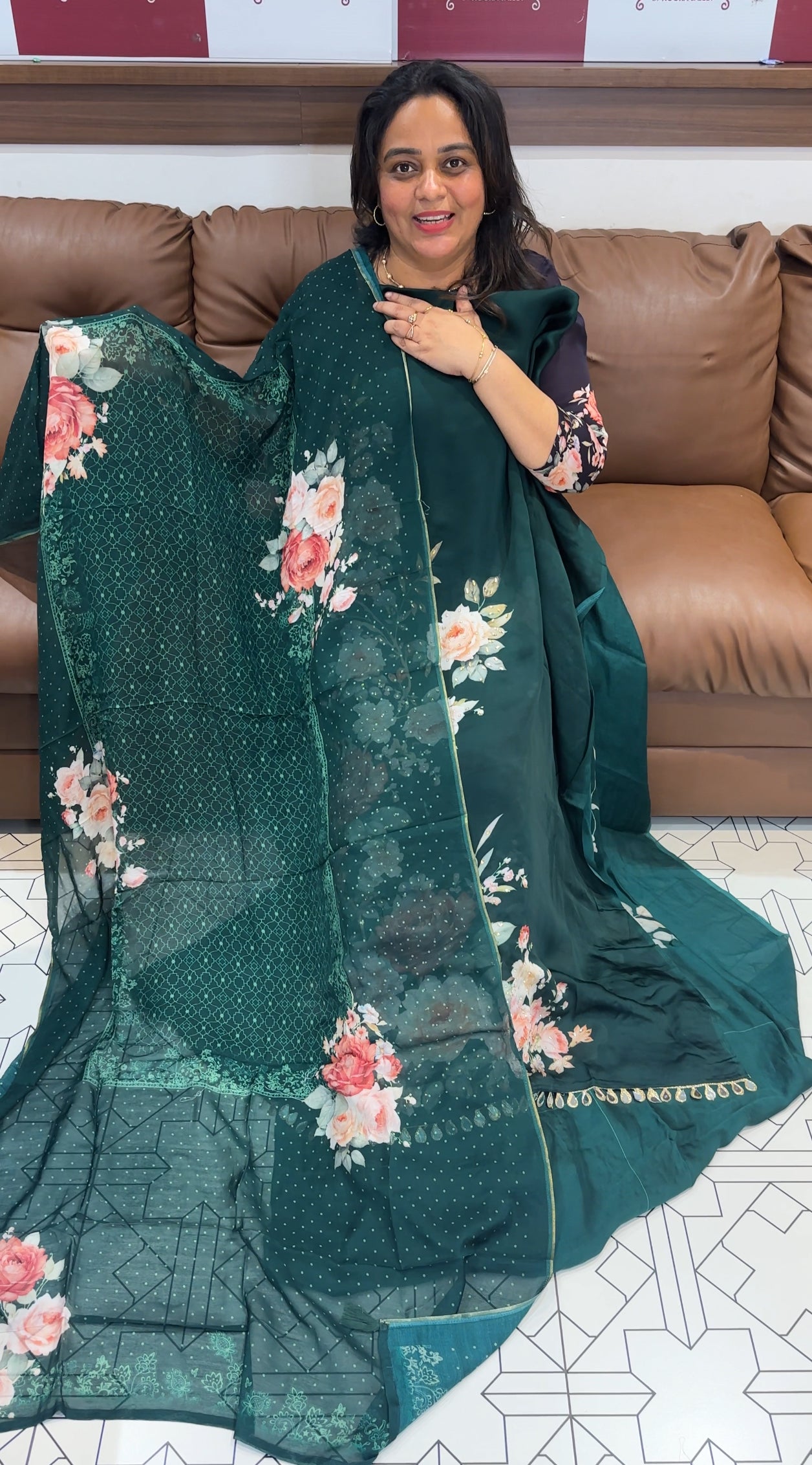 FORWARD PRINTED CRAPE UNSTITCHED SALWAR SUITS - IHA 26585