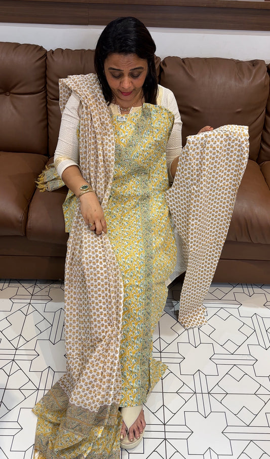 PRINTED LONG TOP, BOTTOM AND DUPATTA - IHA 24705