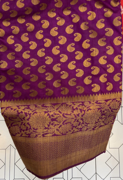 SEMI BANARASI SAREES - IHA 17647