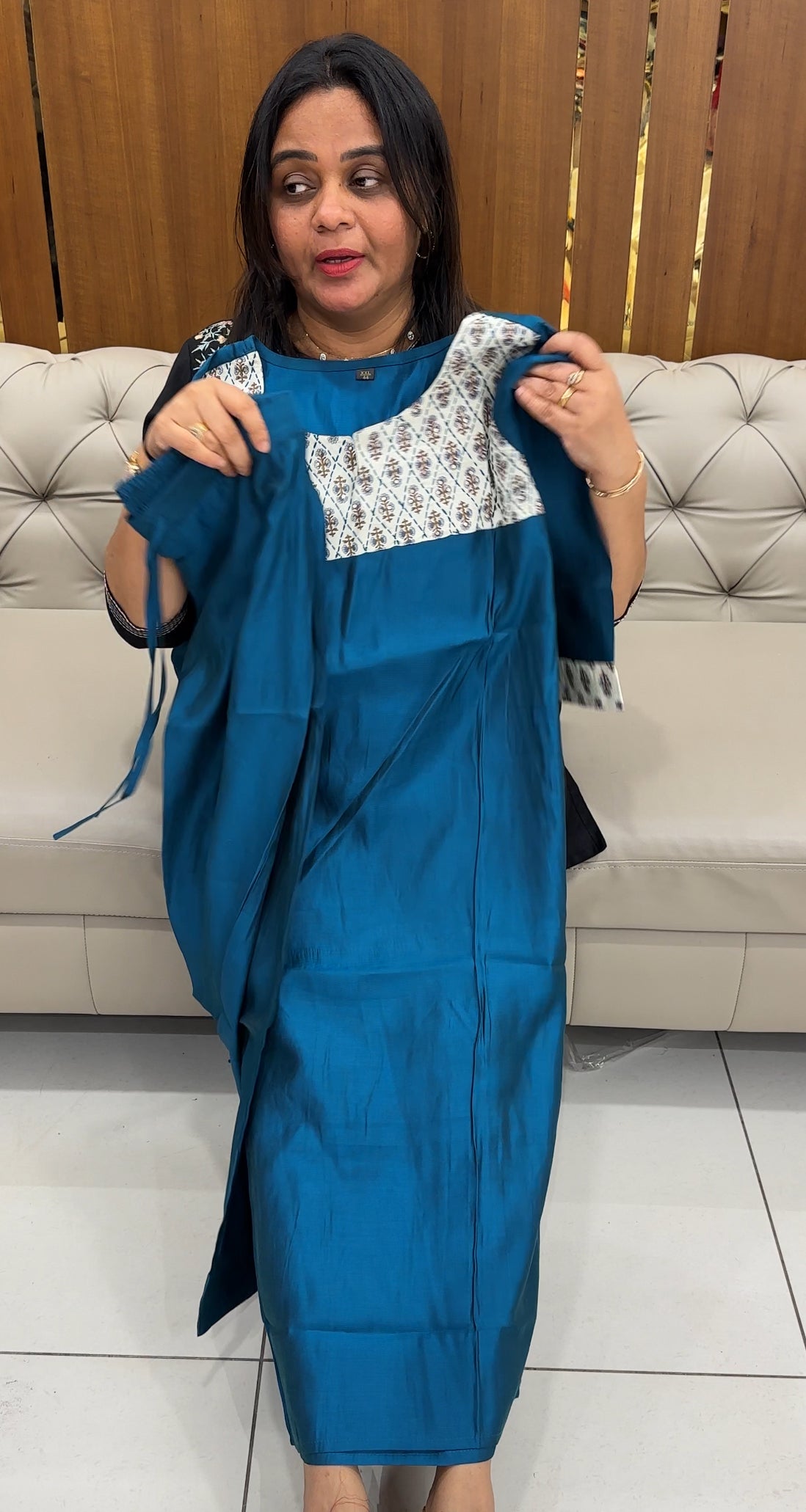 COTTON LONG SLITTED TOP AND BOTTOM - IHA 28344