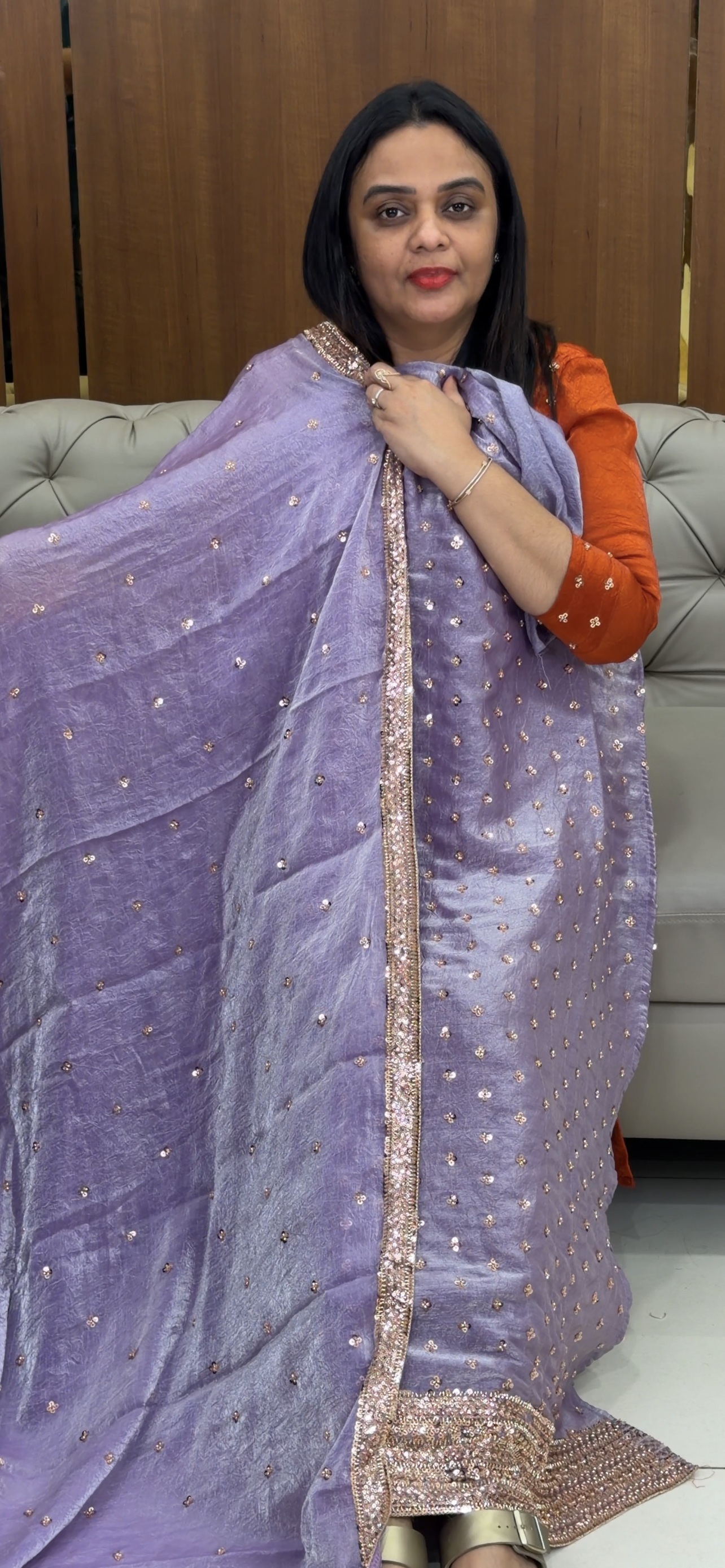 VELVET ORGANZA UNSTITCHED SALWAR SUITS - IHA 33076