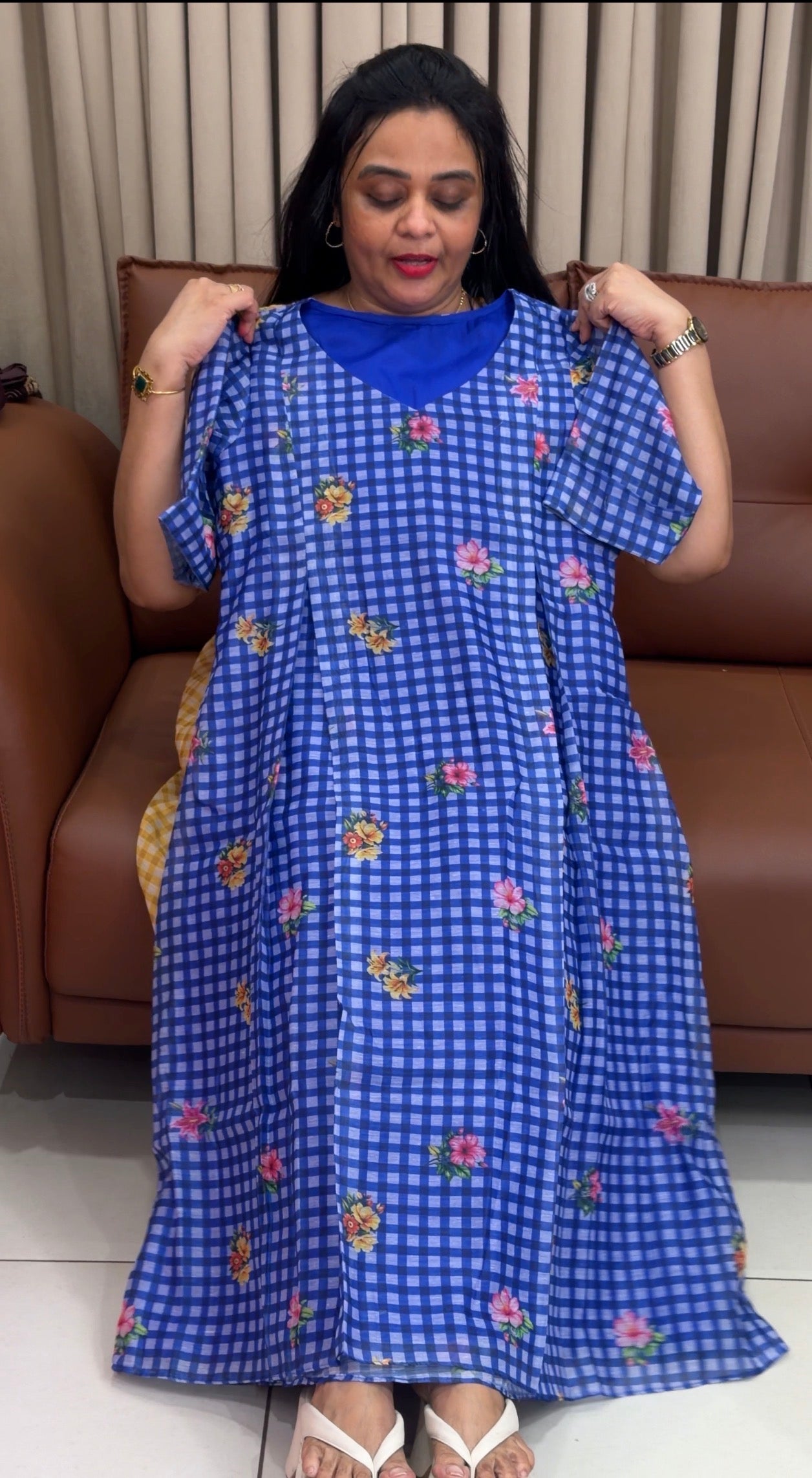 IHA'S IN-HOUSE MUL CHANDERI FROCKS - IHA 34824