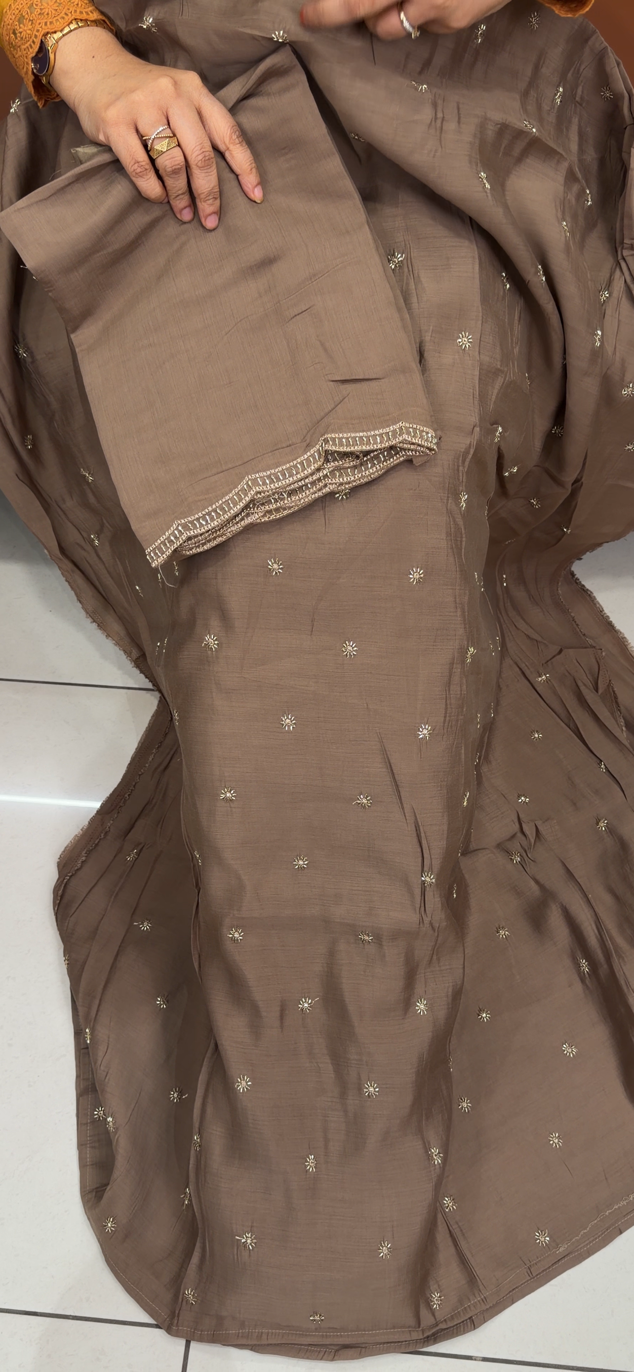 MUL CHANDERI UNSTITCHED SALWAR SUITS - IHA 33483