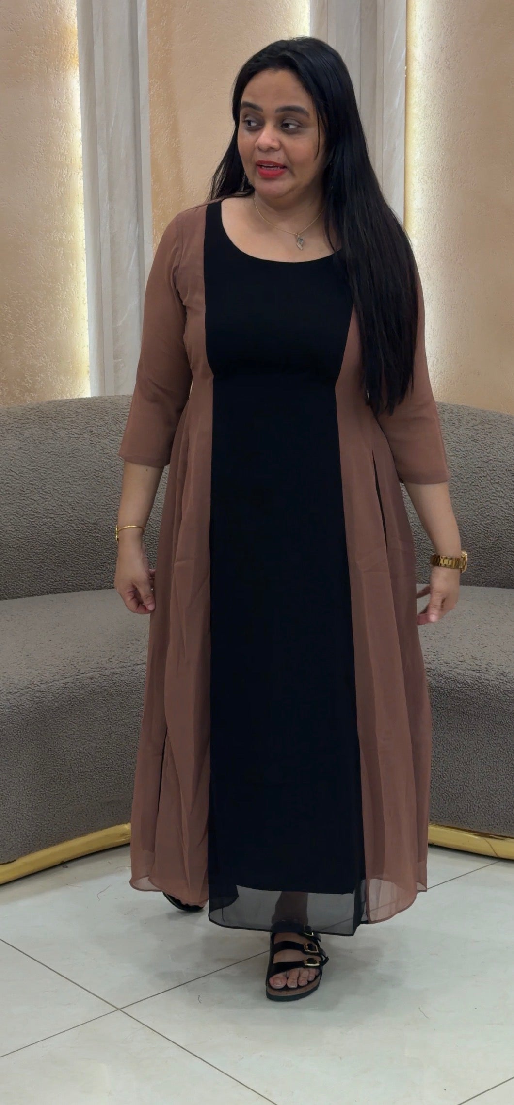 IHA'S IN-HOUSE GEORGETTE ALINE TOPS - IHA 35527