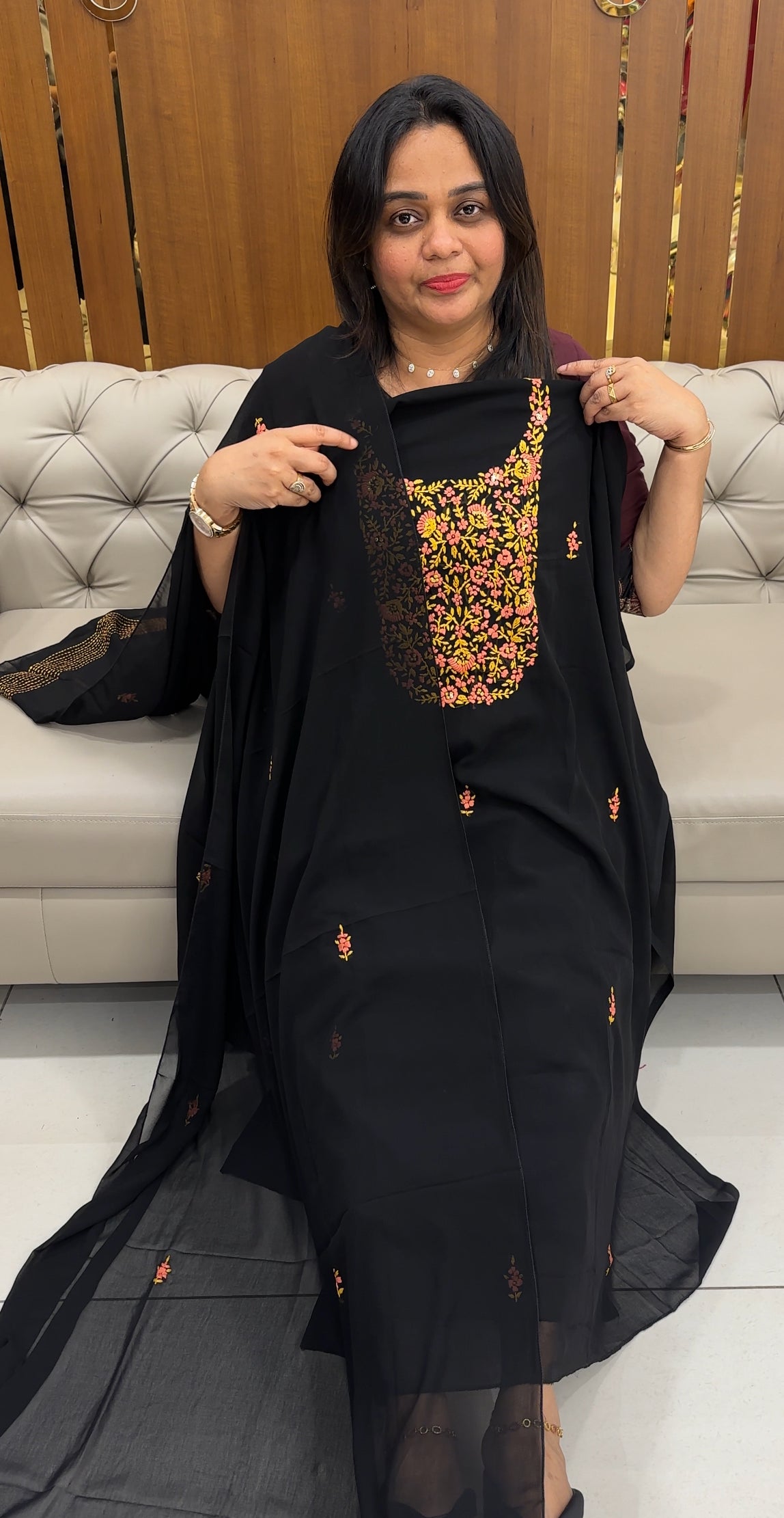 FORWARD FAUX GEORGETTE UNSTITCHED SALWARSUITS - IHA 31280