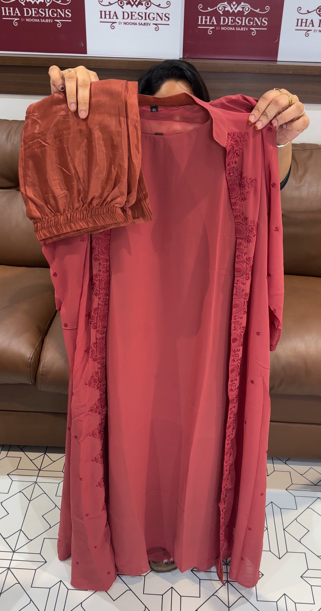 GEORGETTE TOP ,JACKET AND BOTTOM - IHA 26218