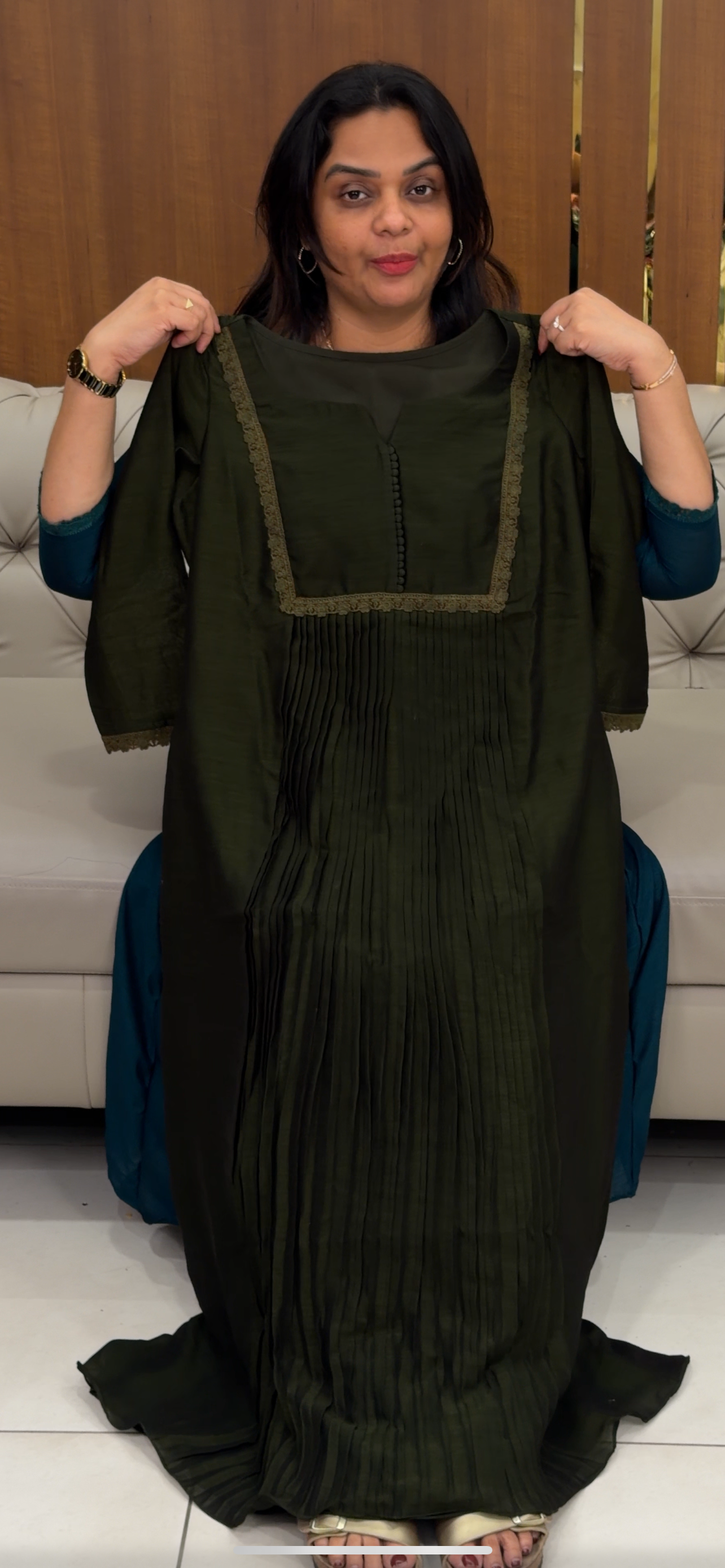 IHA'S IN-HOUSE SEMI RAW SILK ALINE TOPS - IHA 30689