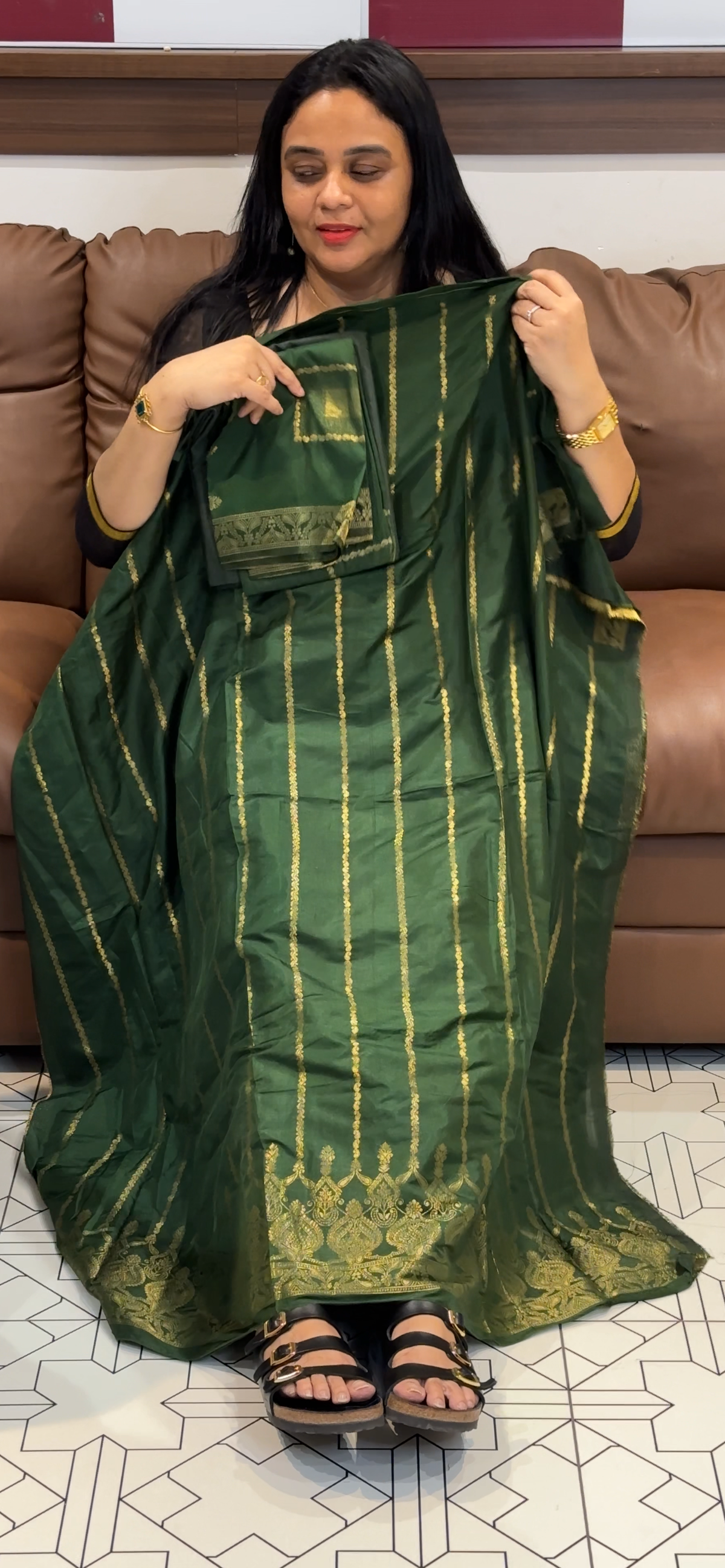 SEMI BANARASI UNSTITCHED SALWAR SUITS - IHA 35507