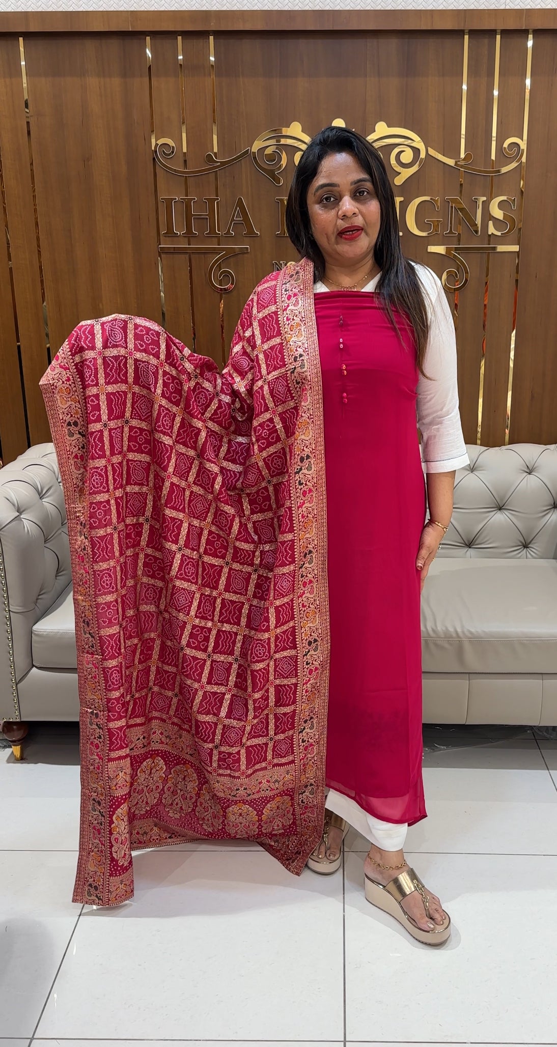 IN-HOUSE FAUX GEORGETTE UNSTITCHED SALWAR SUITS - IHA 24616