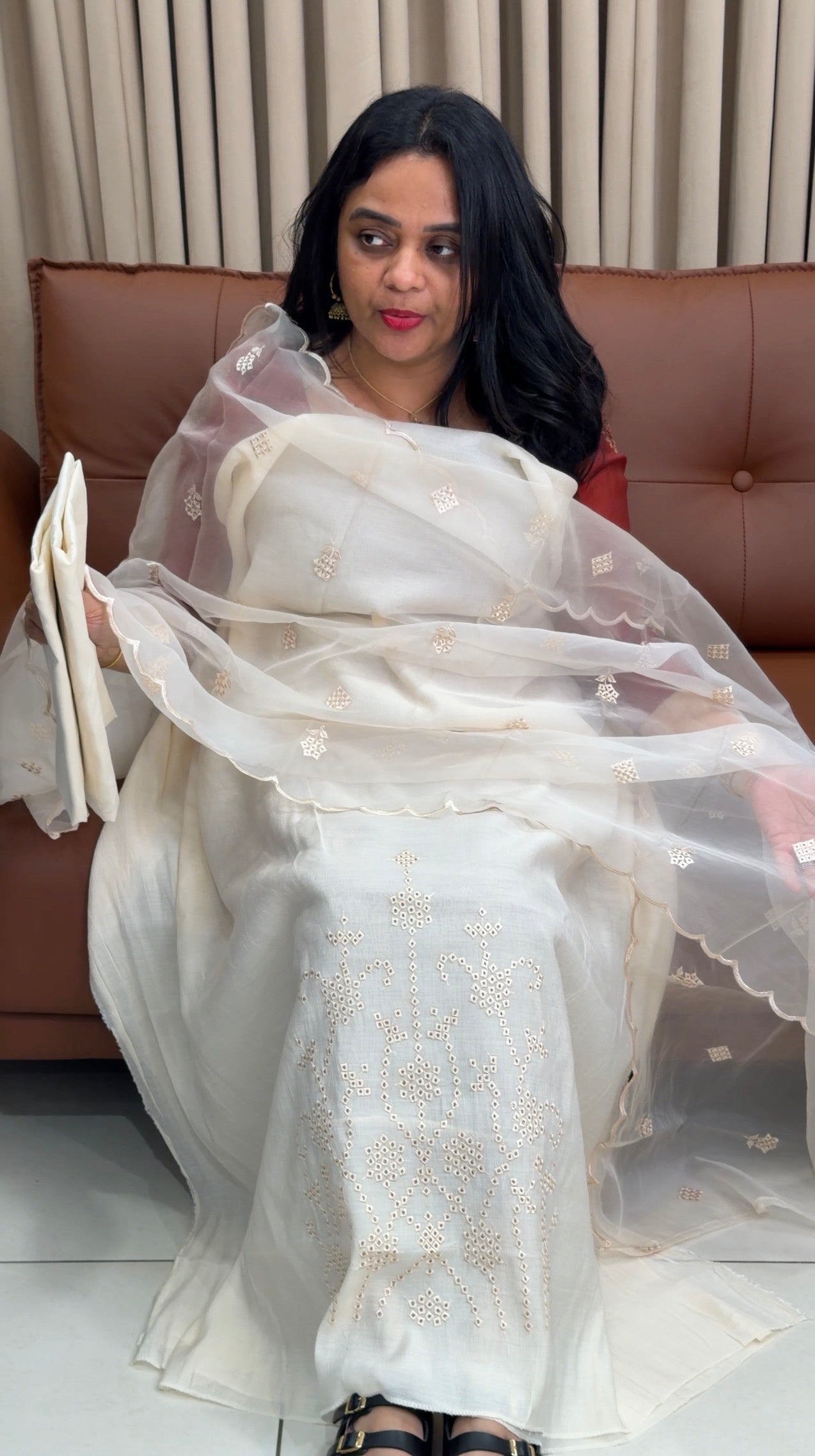 MALAI CHANDERI UNSTITCHED SALWAR SUITS - IHA 34547