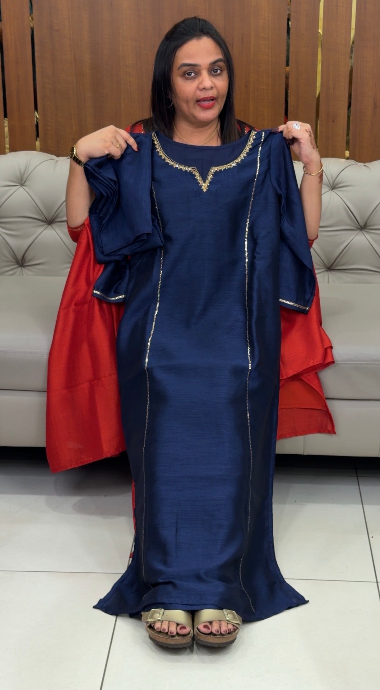 IHA'S IN-HOUSE SEMI RAW SILK TOP,BOTTOM AND DUPATTA - IHA 31417