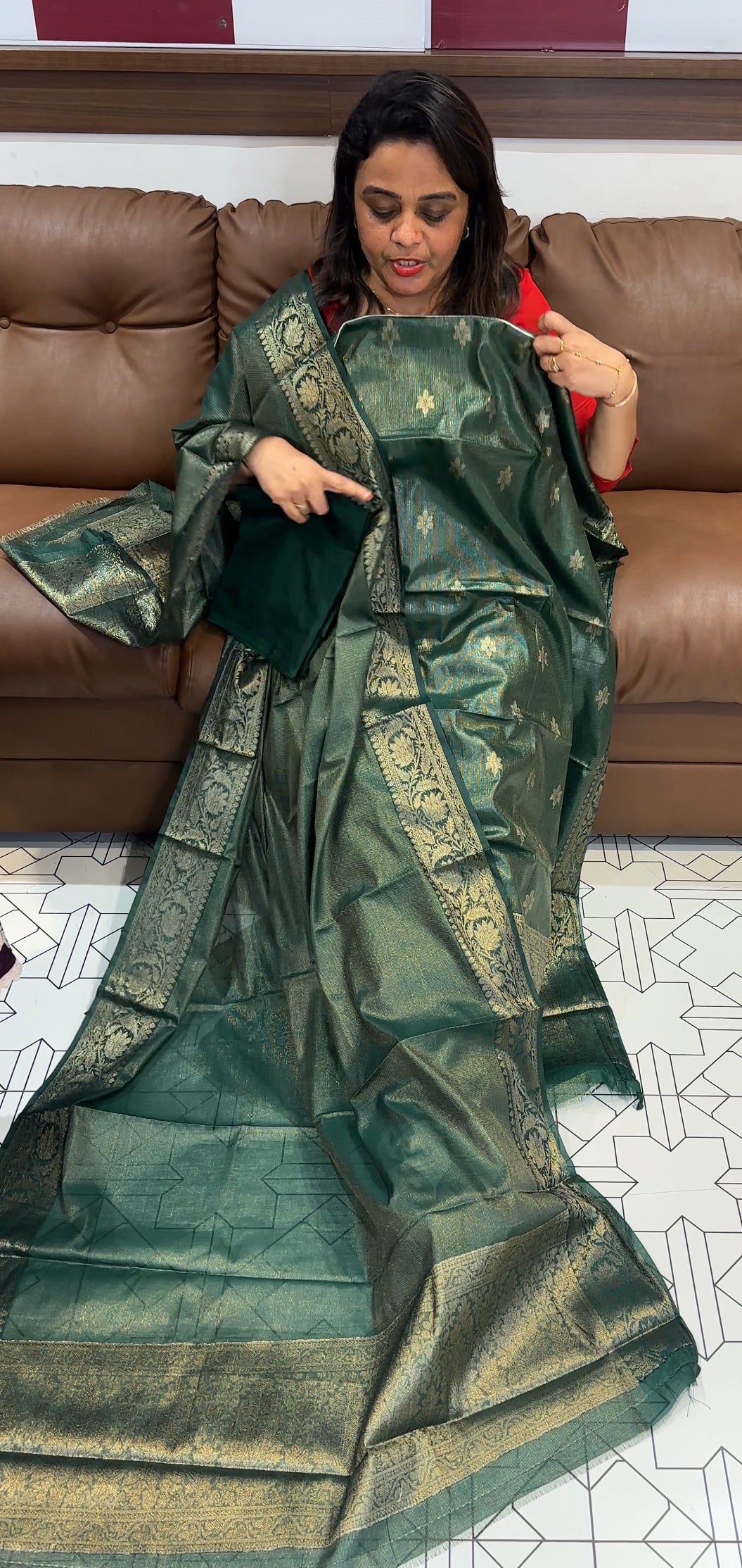 TISSUE BANARASI UNSTITCHED SALWAR SUITS - IHA 24915