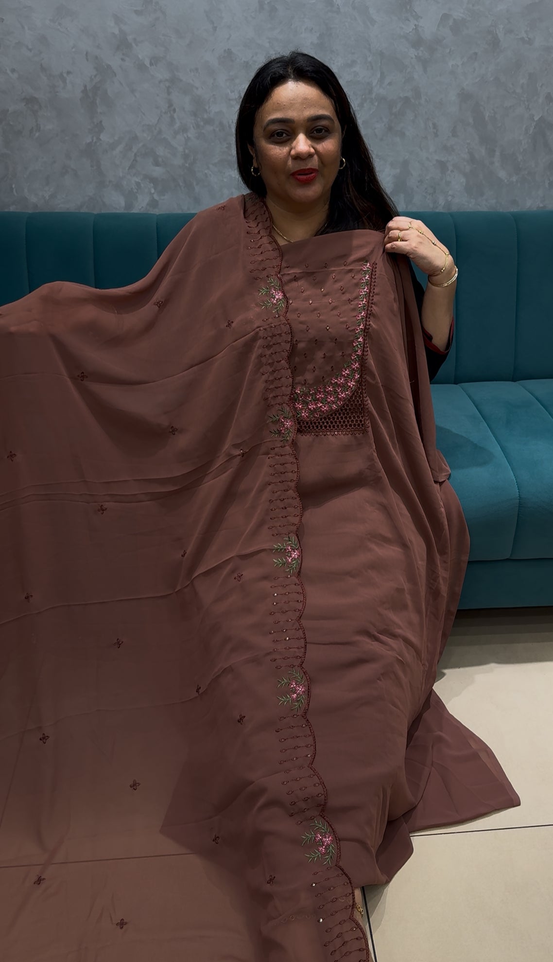 FAUX GEORGETTE UNSTITCHED SALWAR SUITS - IHA 24417