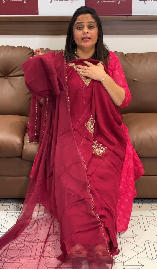 VISCOSE GEORGETTE UNSTITCHED SALWAR SUITS - IHA 27240
