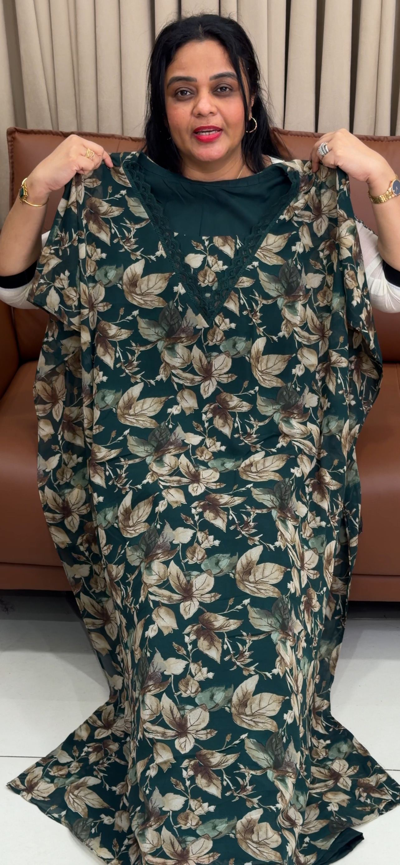 IHA'S IN-HOUSE PRINTED GEORGETTE KAFTAN TOPS - IHA 34650