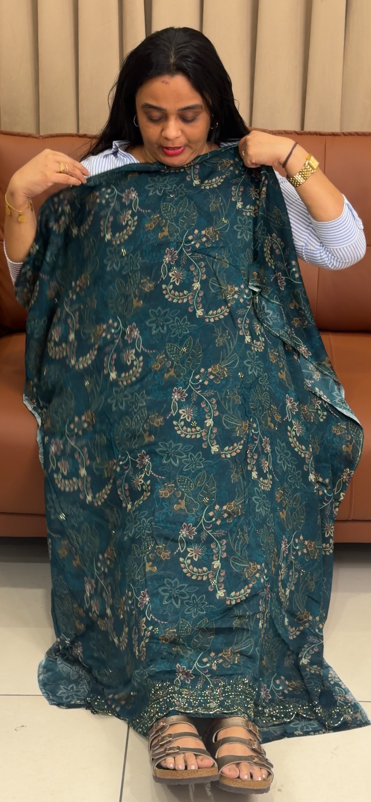 PRINTED CRAPE UNSTITCHED SALWAR SUITS - IHA 35933