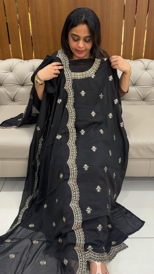 SHIMMER SILK UNSTITCHED SALWAR SUITS - IHA 26957