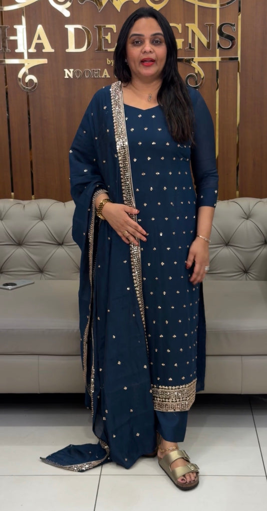FORWARD MUL CHANDERI UNSTITCHED SALWAR SUITS - IHA 32182