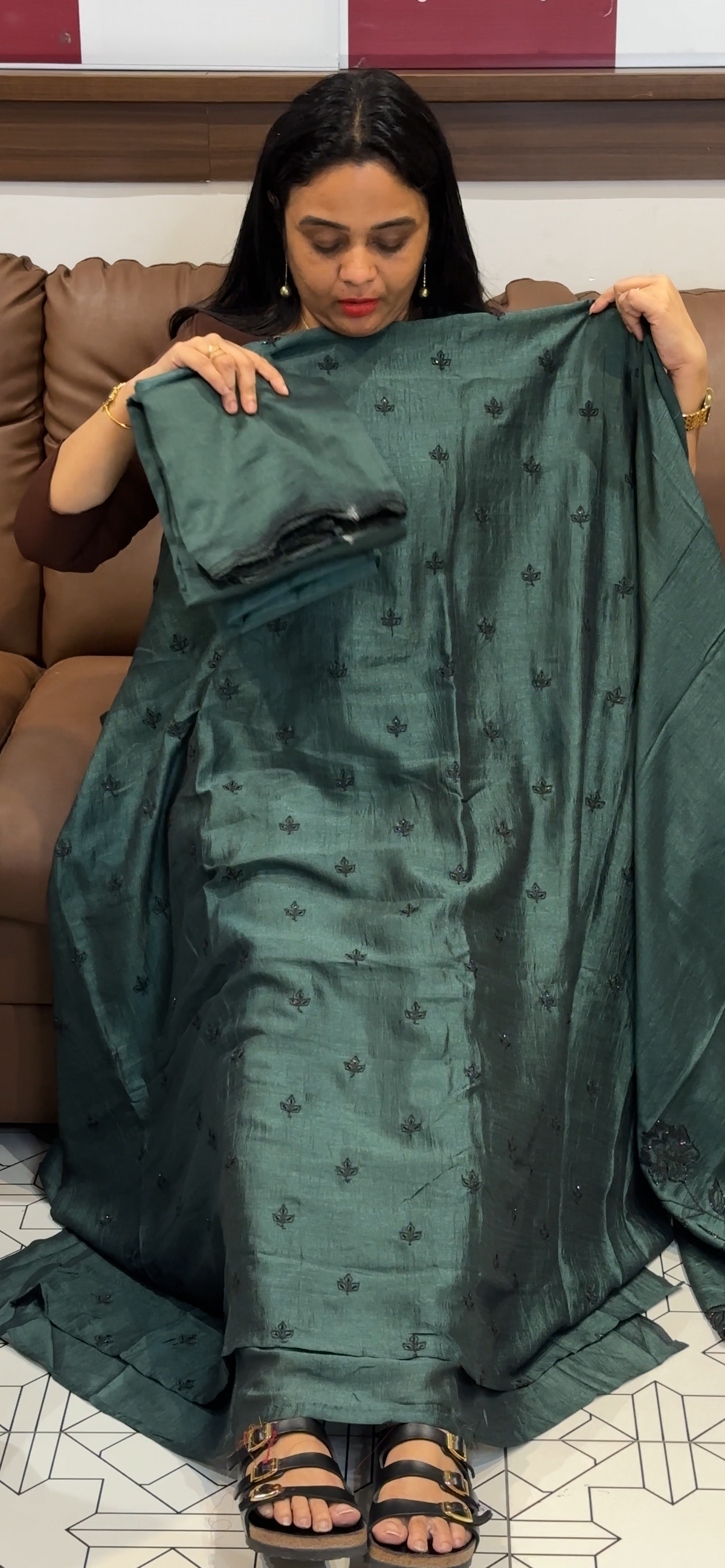 SEMI RAW SILK UNSTITCHED SALWAR SUITS - IHA 35652