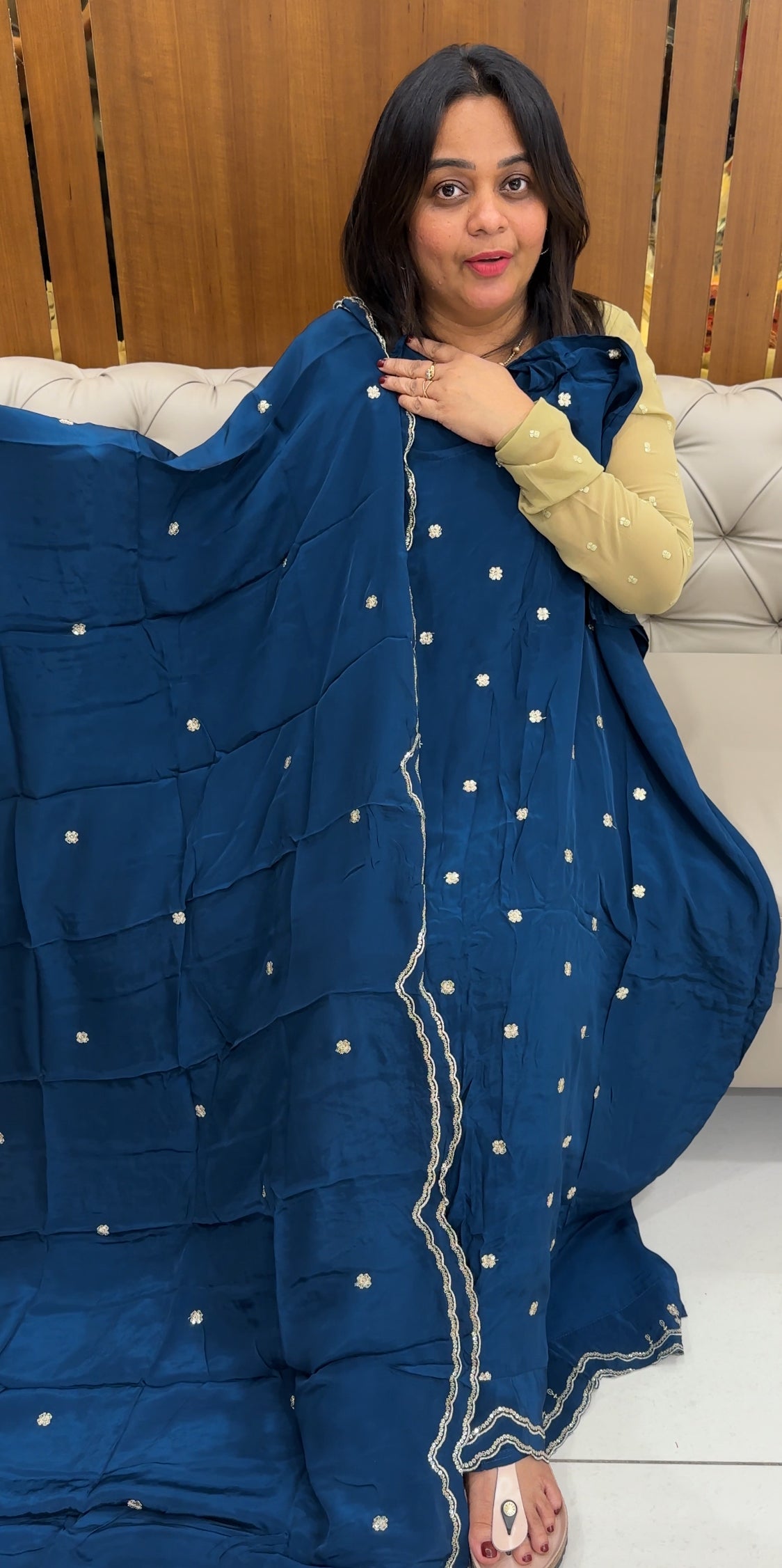 CRAPE SILK UNSTITCHED SALWAR SUITS - IHA 27034
