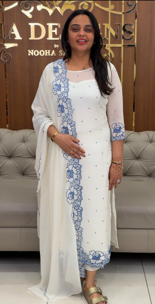 MUL CRUSHED UNSTITCHED SALWAR SUITS - IHA 32913