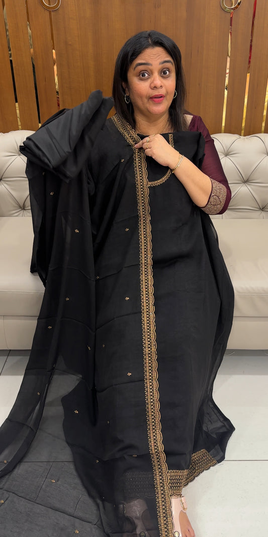 SEMI RAW SILK UNSTITCHED SALWAR SUITS - IHA 26968