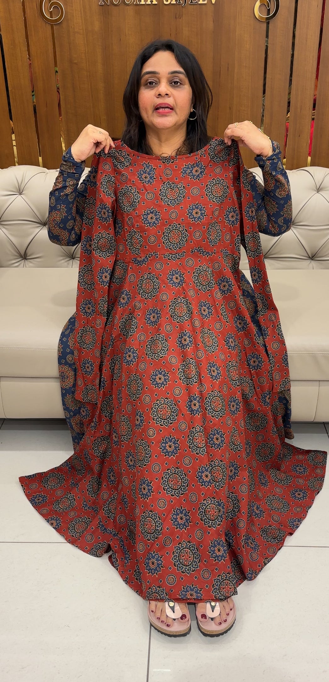 IHA'S IN-HOUSE AJRAKH PRINTED TOPS - IHA 27144