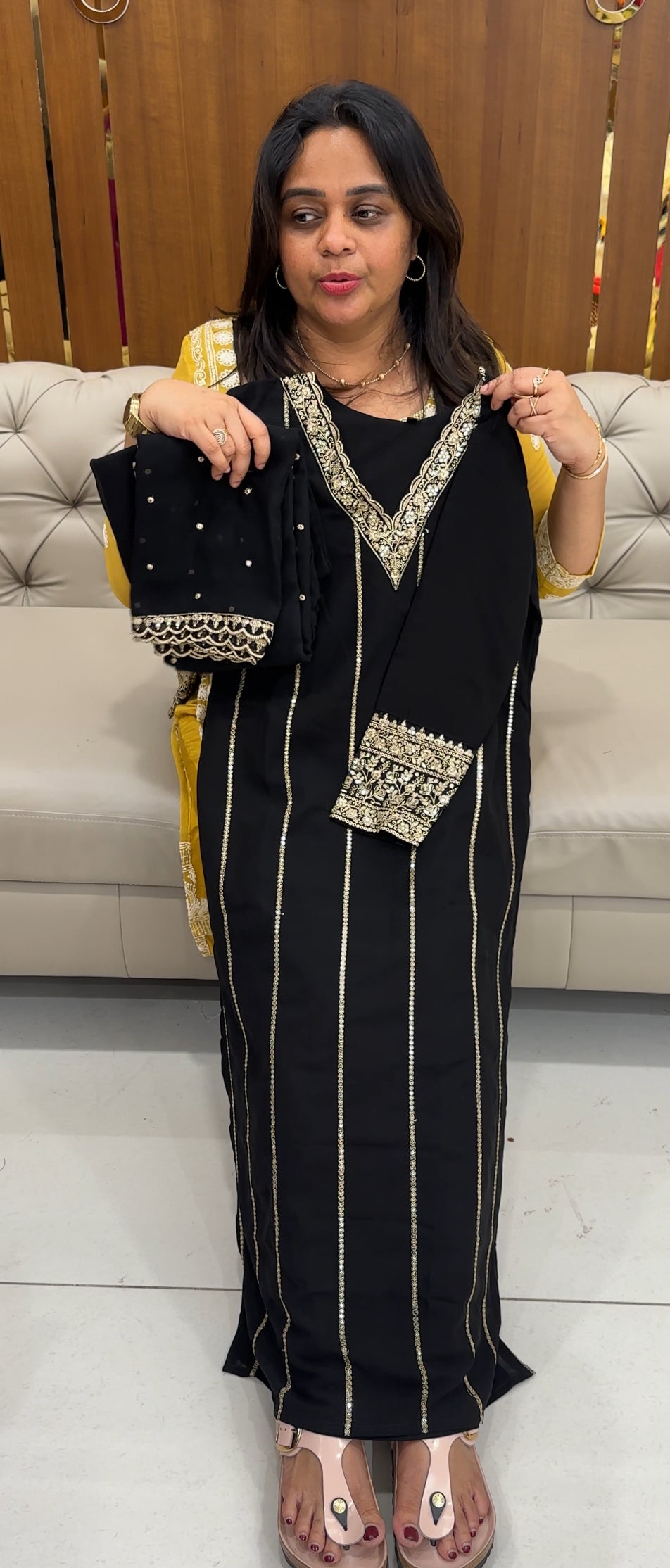 FAUX GEORGETTE TOP,BOTTOM AND DUPATTA - 26967