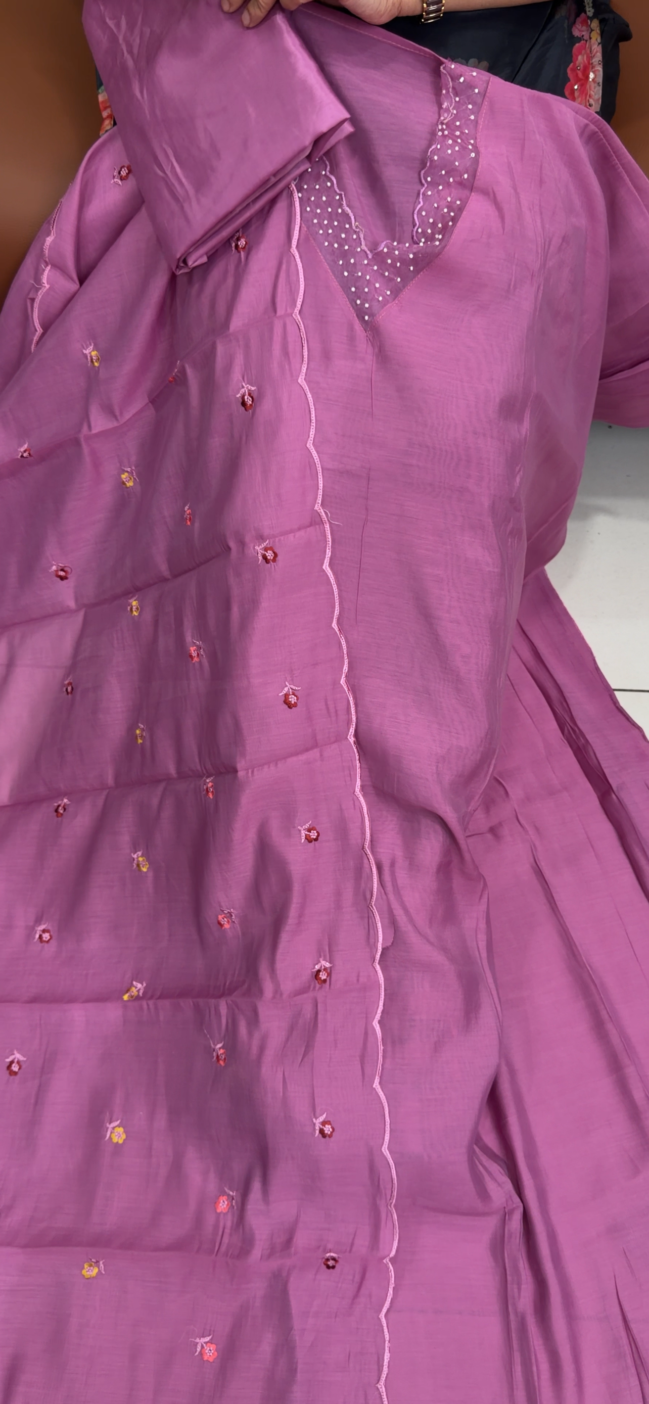 MALAI CHANDERI UNSTITCHED SALWAR SUITS - IHA 34916