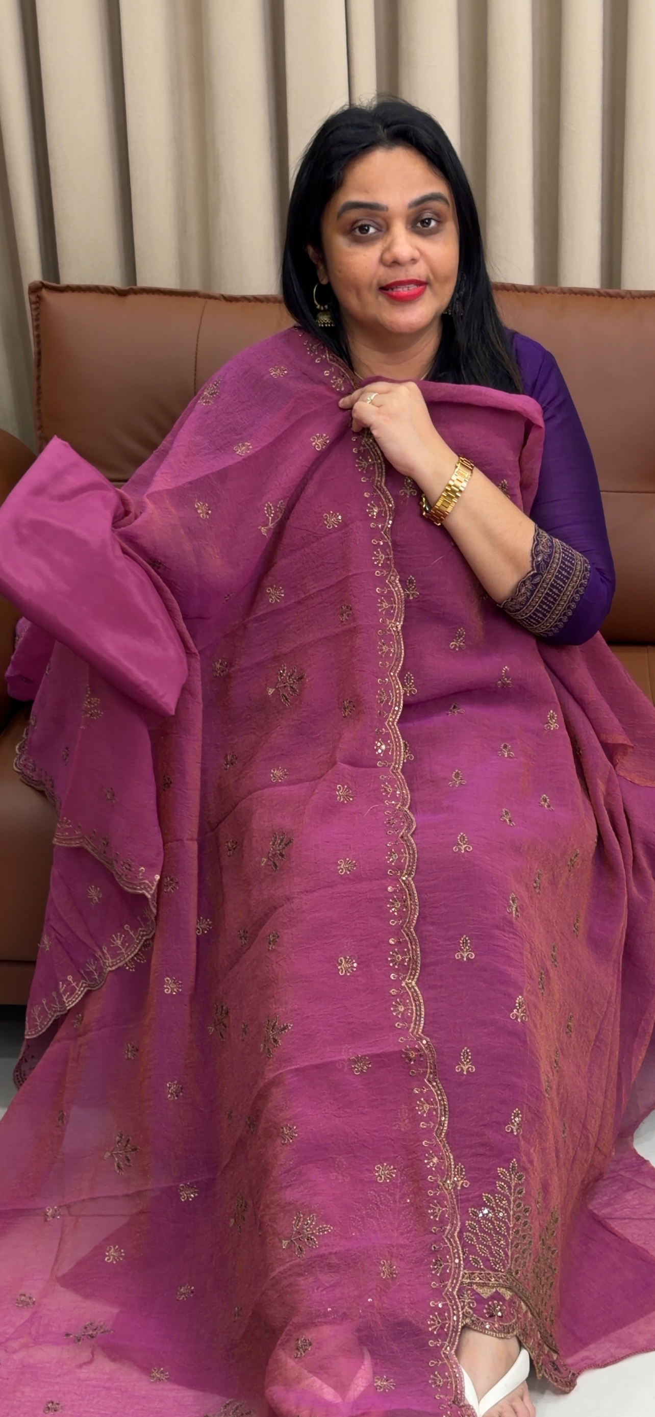 CRUSHED SILK UNSTITCHED SALWAR SUITS - IHA 34190