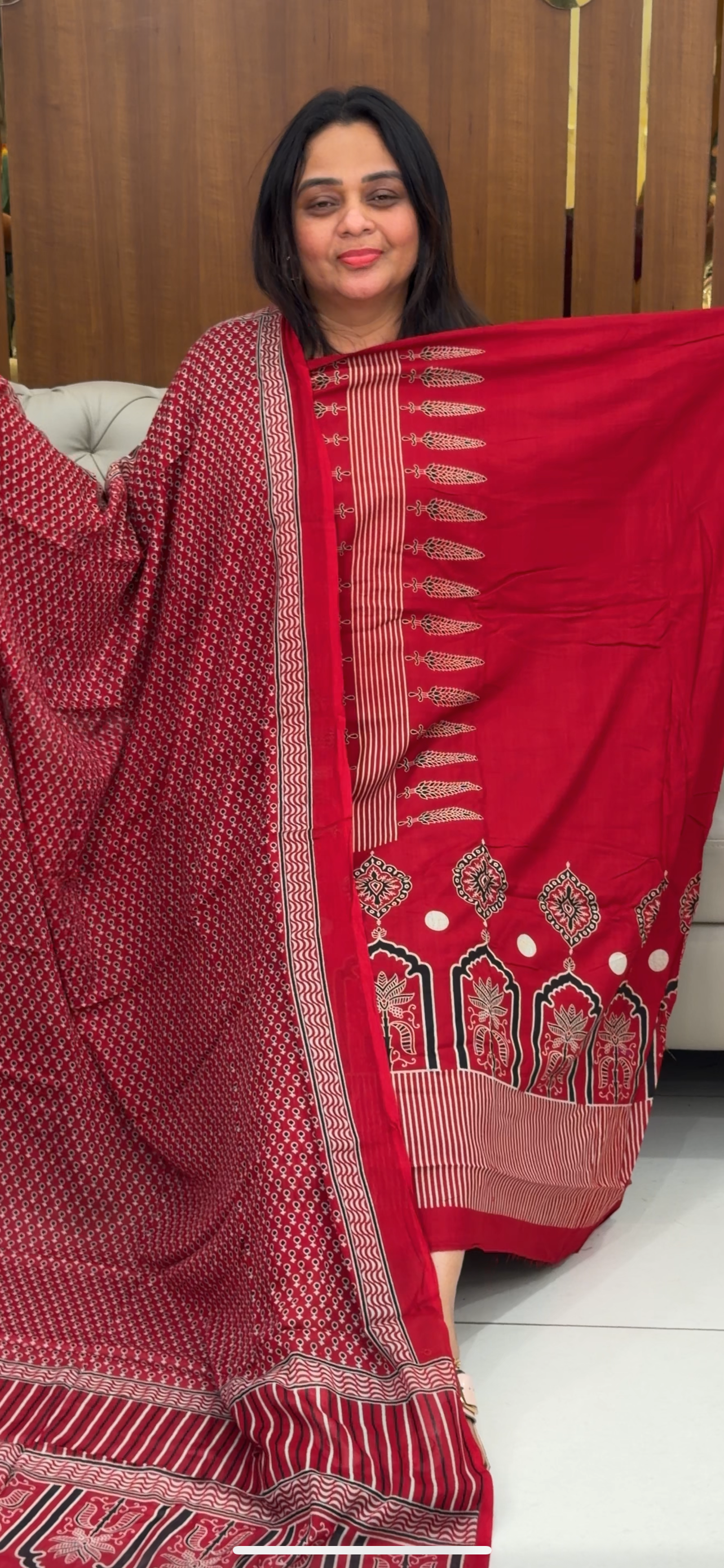 COTTON AJRAKH UNSTITCHED SALWAR SUITS - IHA 29189